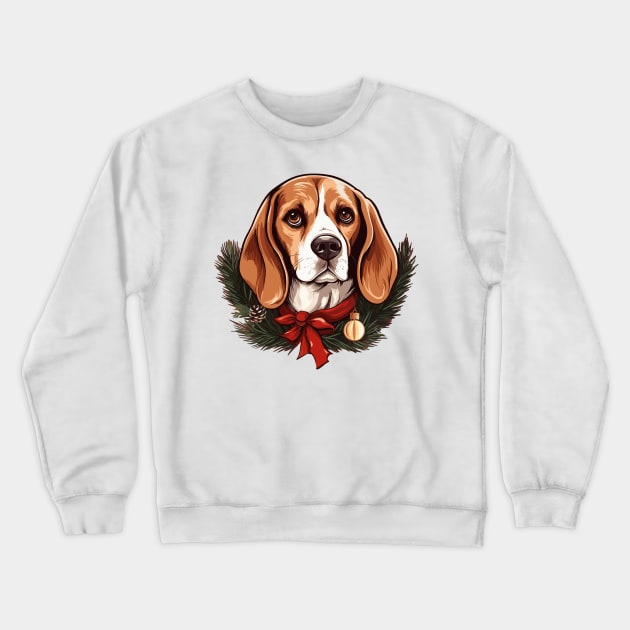 Christmas Beagle Crewneck Sweatshirt by Retroprints